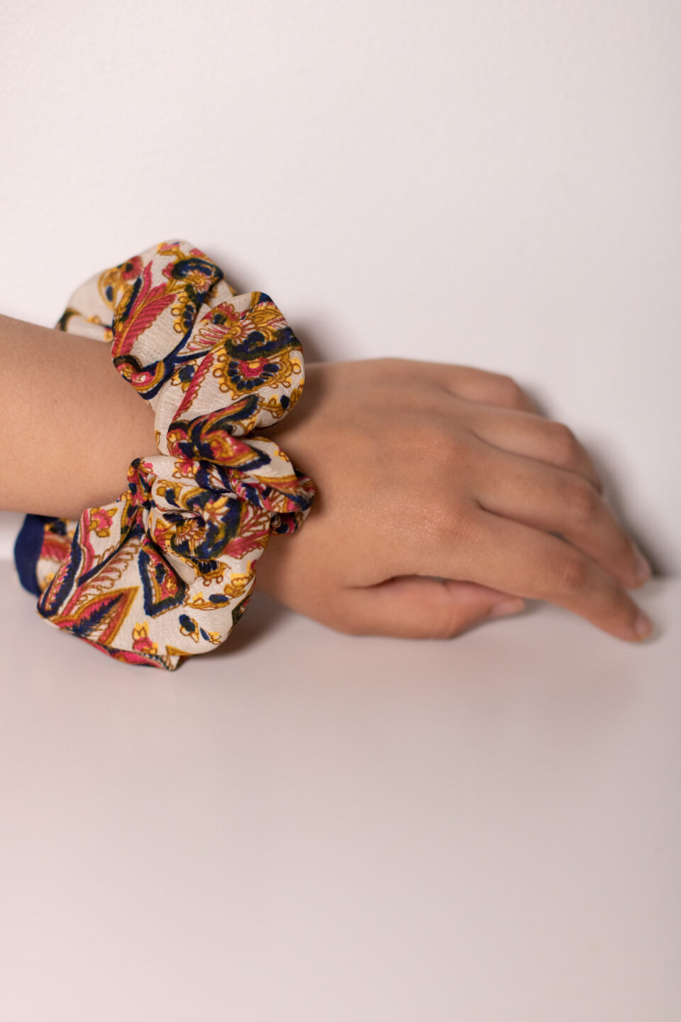 Summer Upcycled Sari Scrunchie #1