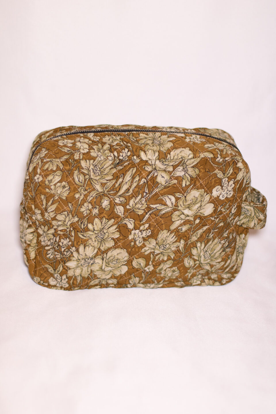 Upcycled Silk Sari Travel Pouch - Brown