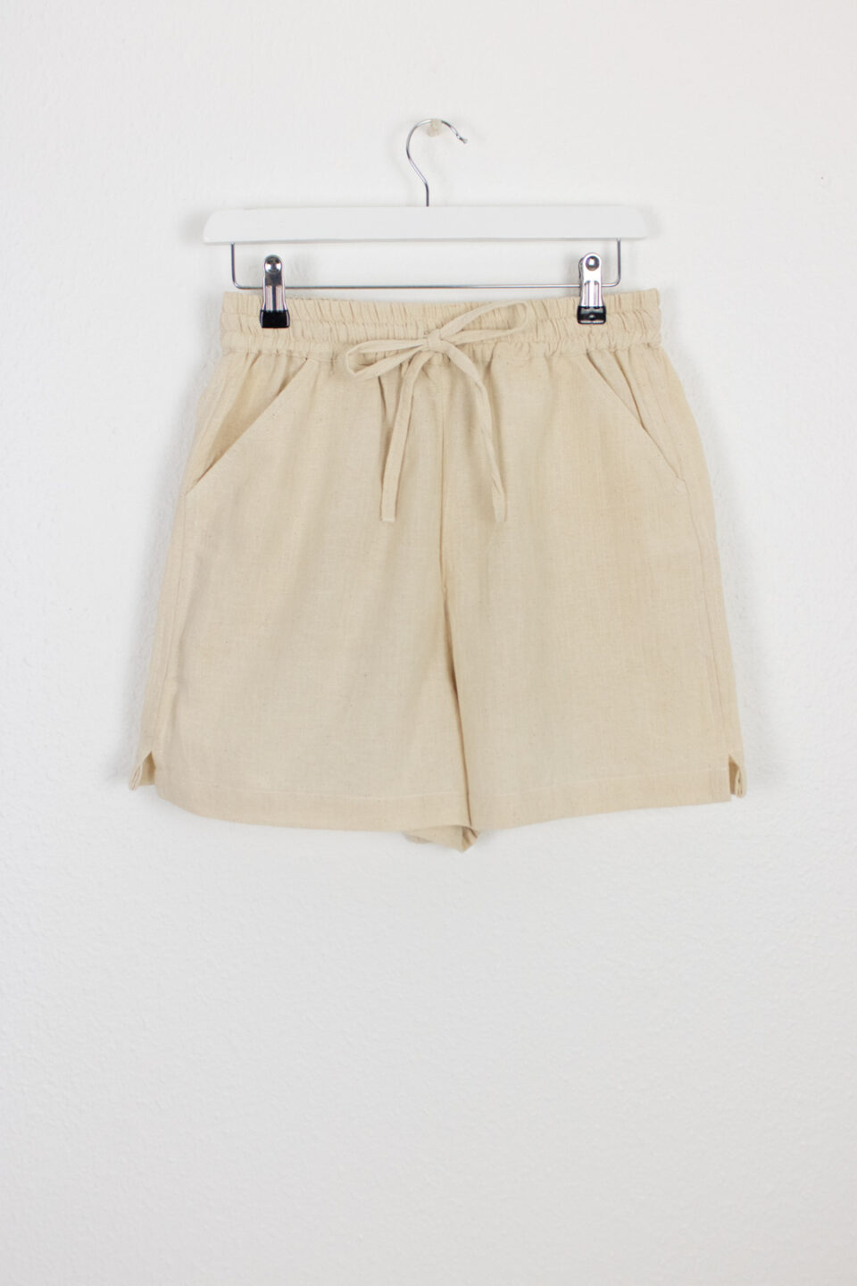 Natural Undyed Handwoven Hemp Shorts - Beige