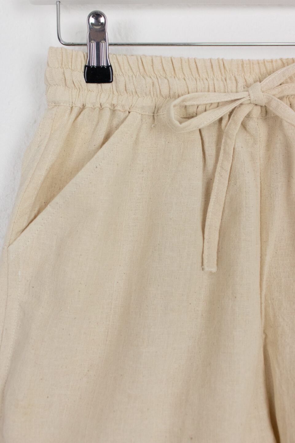 Natural Undyed Handwoven Hemp Shorts - Beige
